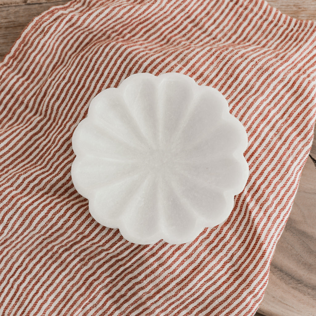 Marble Carved Flower Shaped Dish
