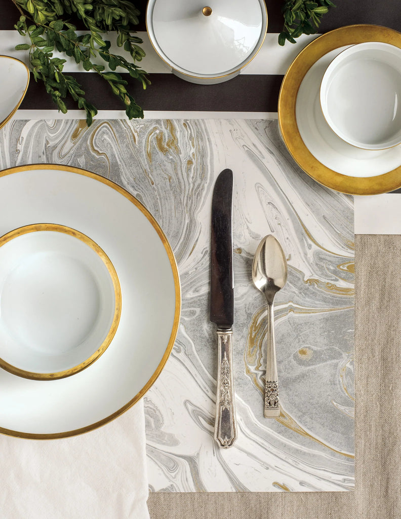 Gray & Gold Marbled Placemat