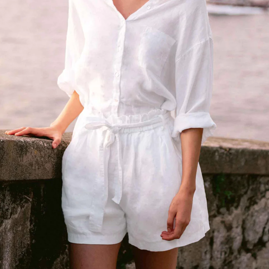 Mersea Billie Linen Shorts White