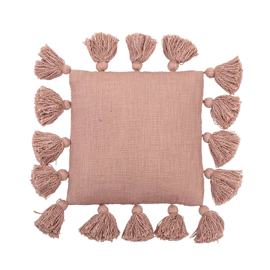 Slub Pillow with Tassels