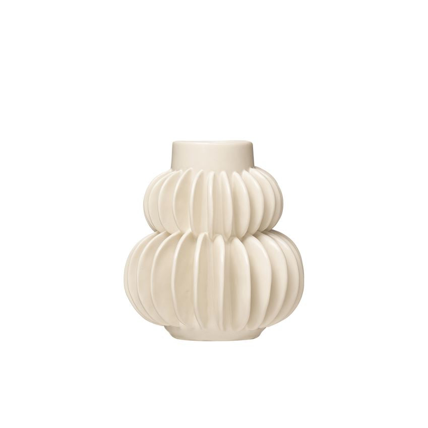 White Pleated Vase