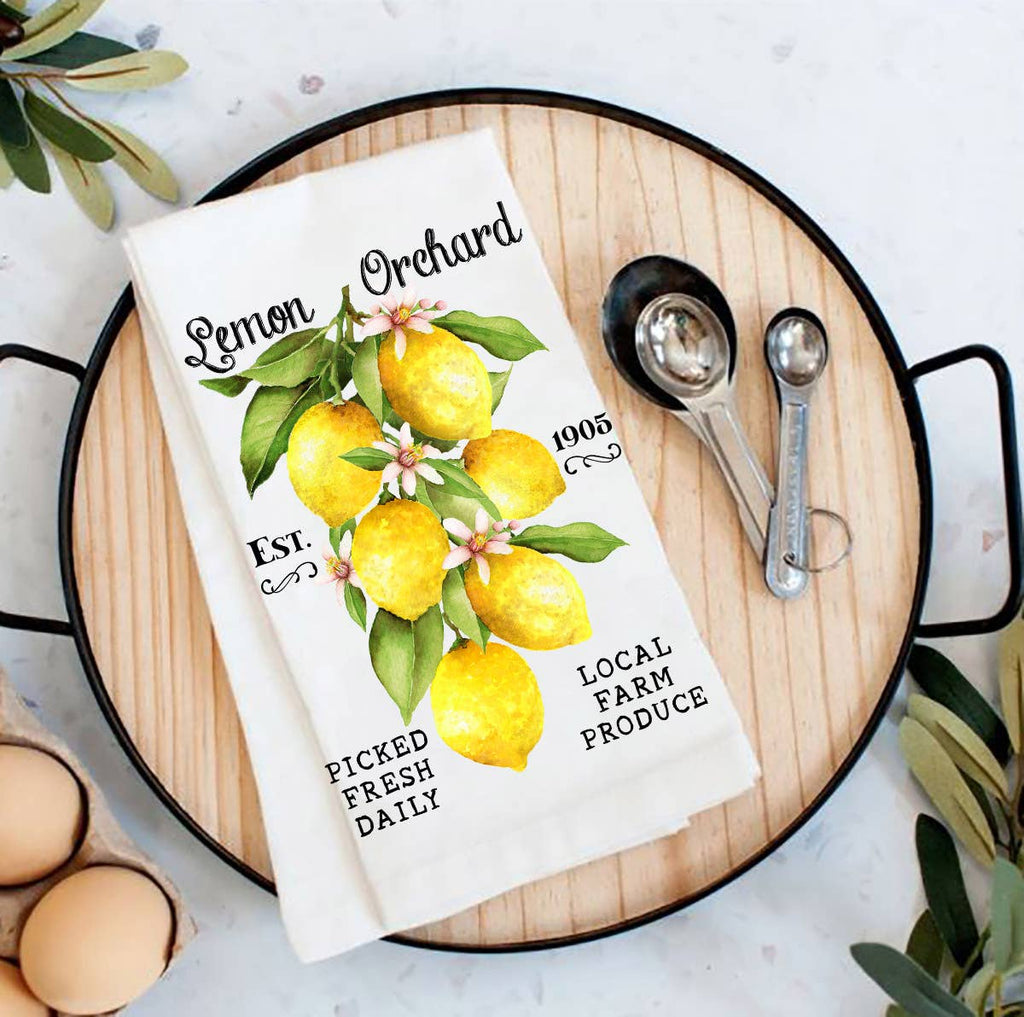 Country Lemon Orchard Flour Sack Tea Towel