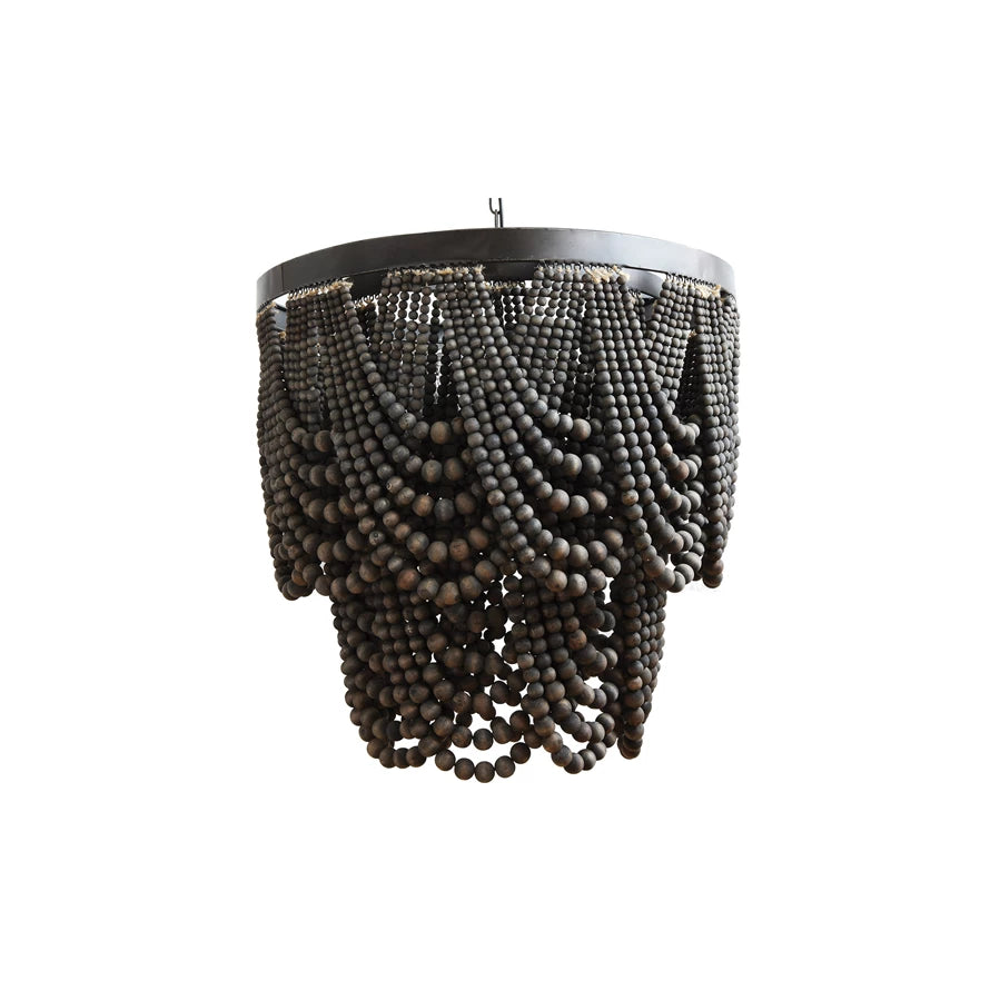 Metal and Wood Beads Chandelier