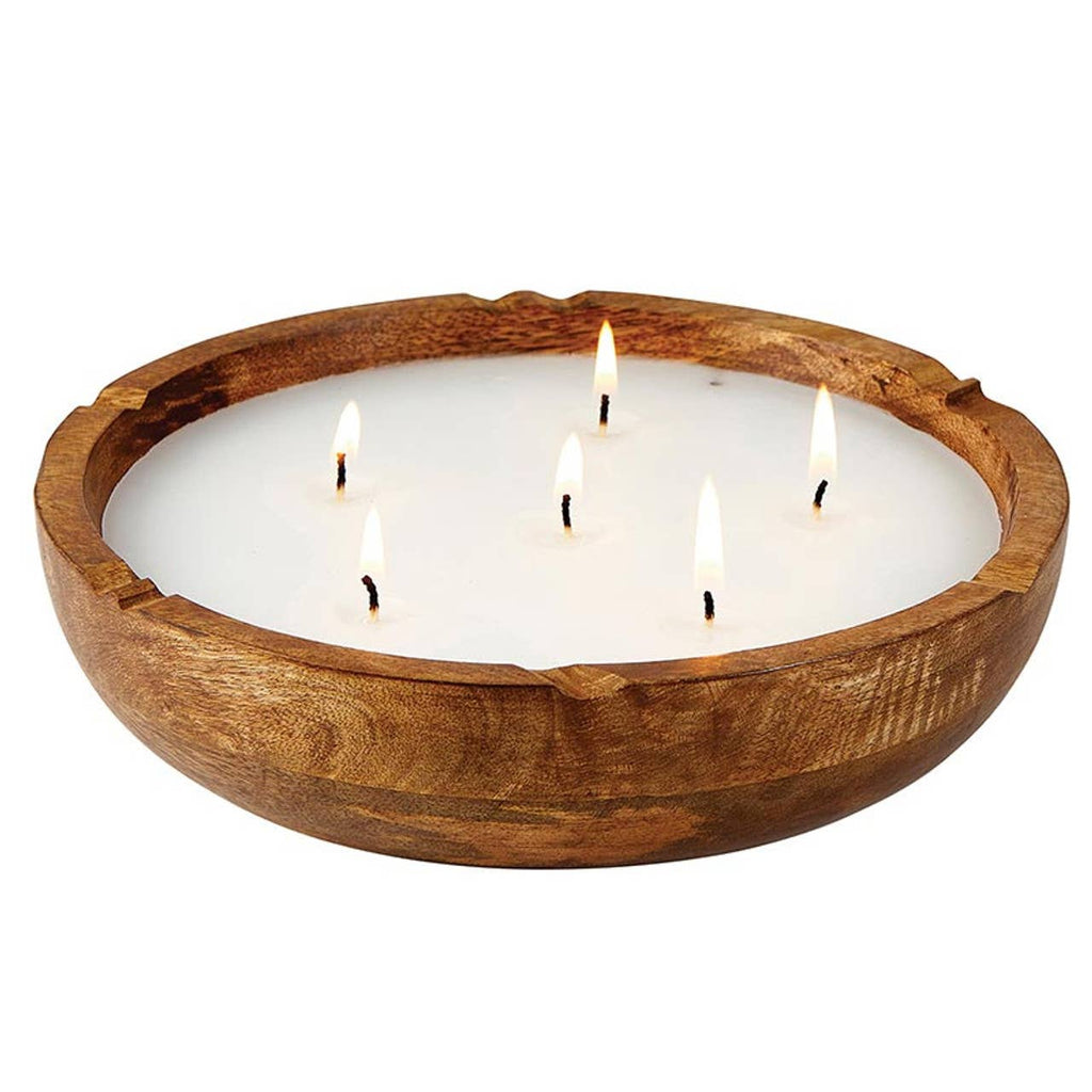 Wood Tray Candle Sm