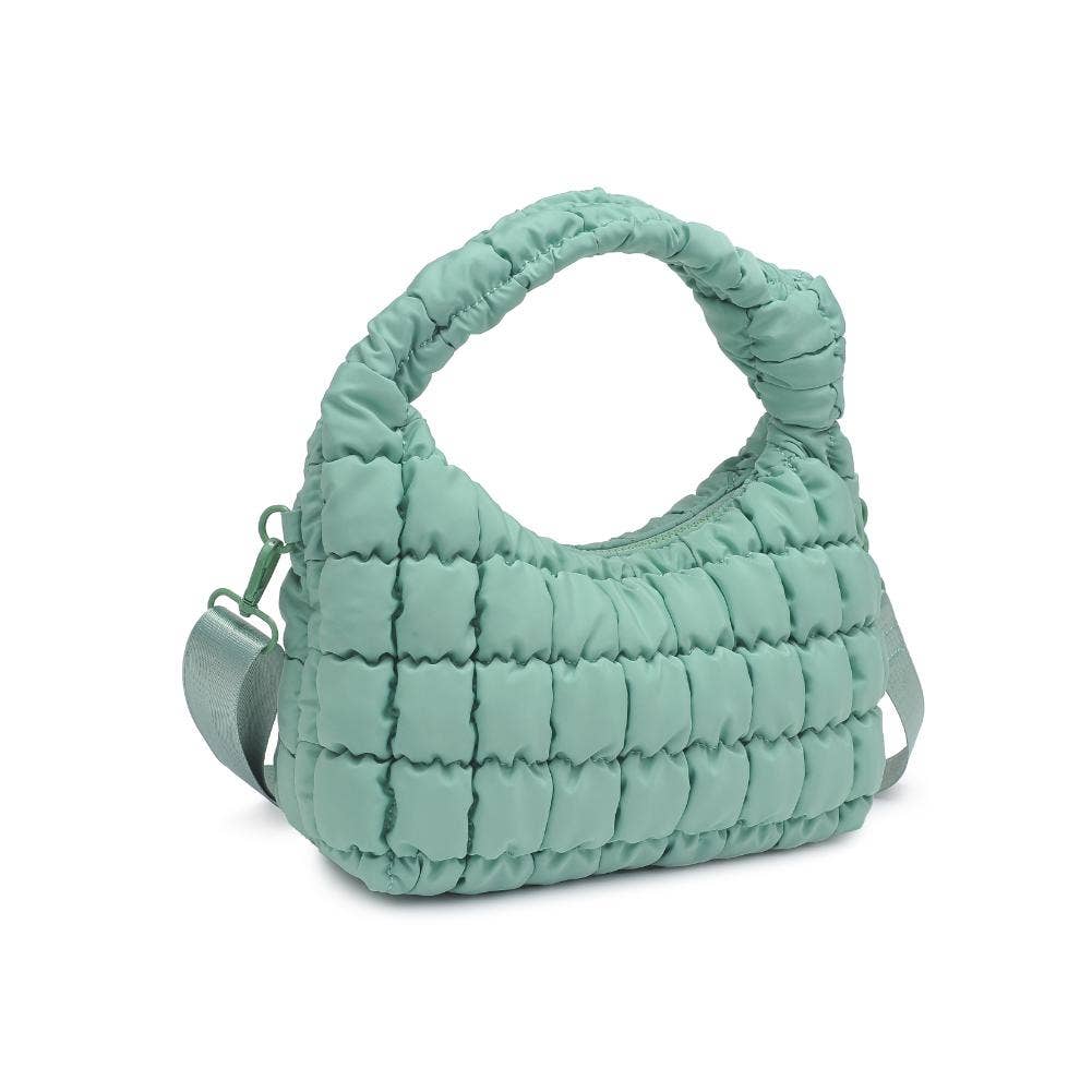 Radiance Quilted Nylon Crossbody: Pistachio