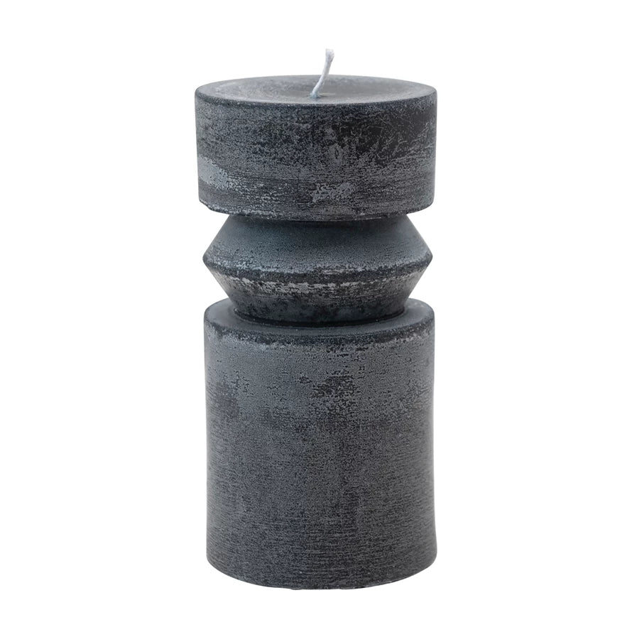 Unscented Totem Pillar Candle - Black