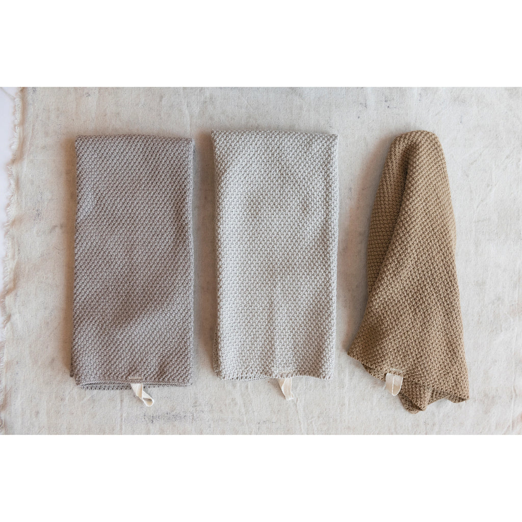 Cotton Knit Tea Towels - Neutrals