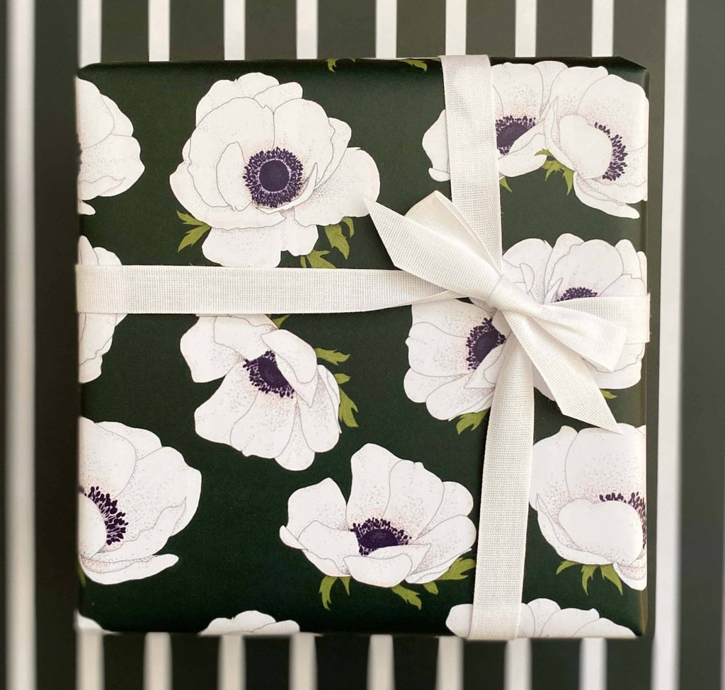White Anemone Wrapping Paper