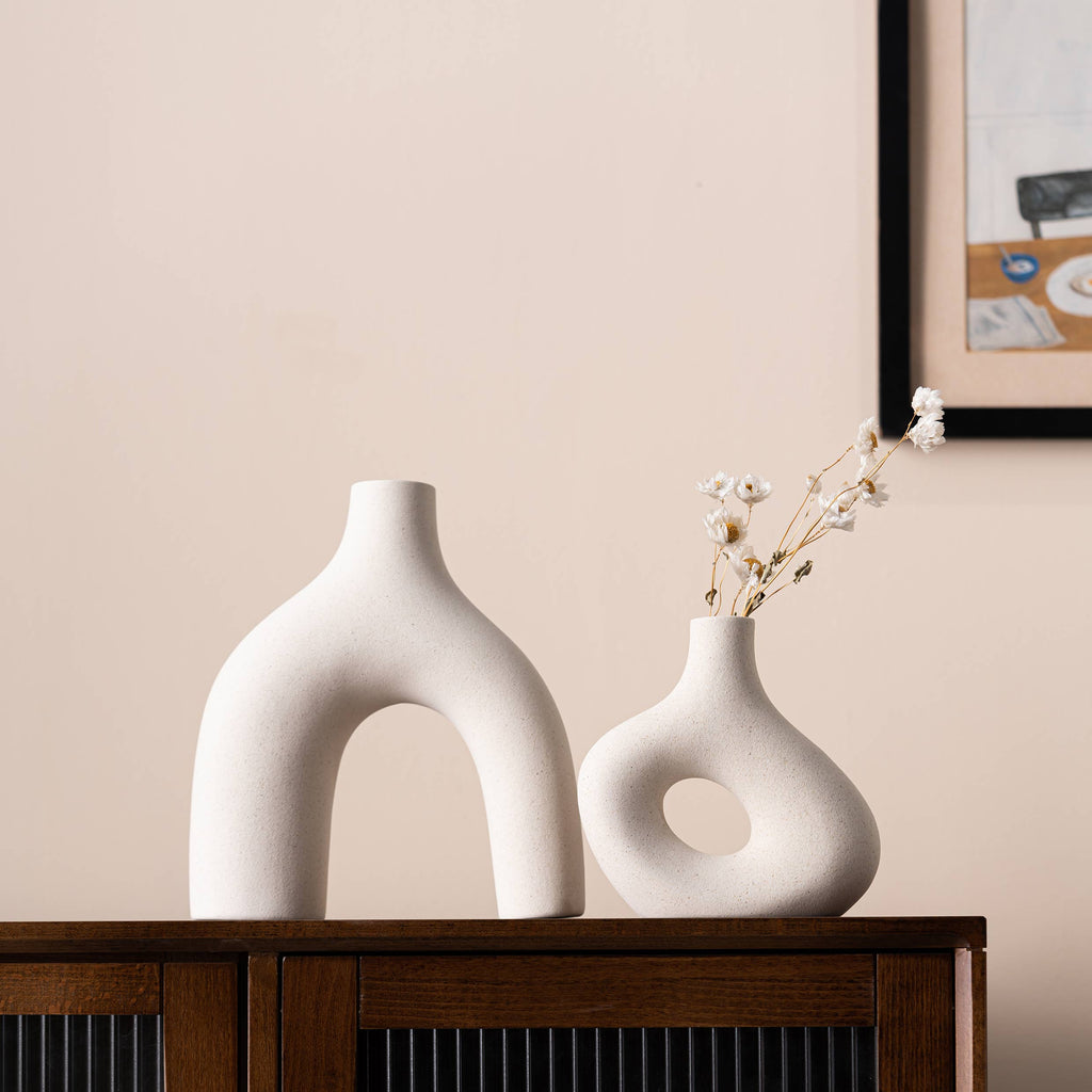 Kimisty Ceramic Off White Nordic Vase  Pampas Vases