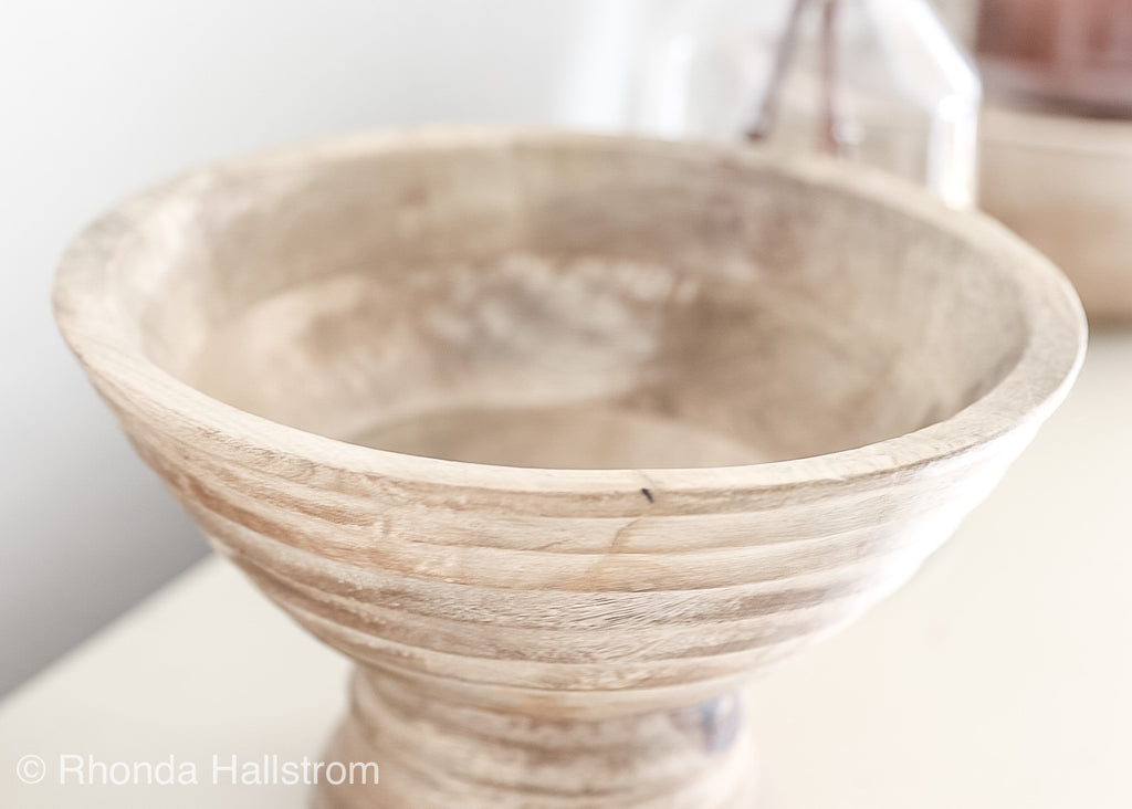 Fluted Wood Bowl Hygge Home Decor