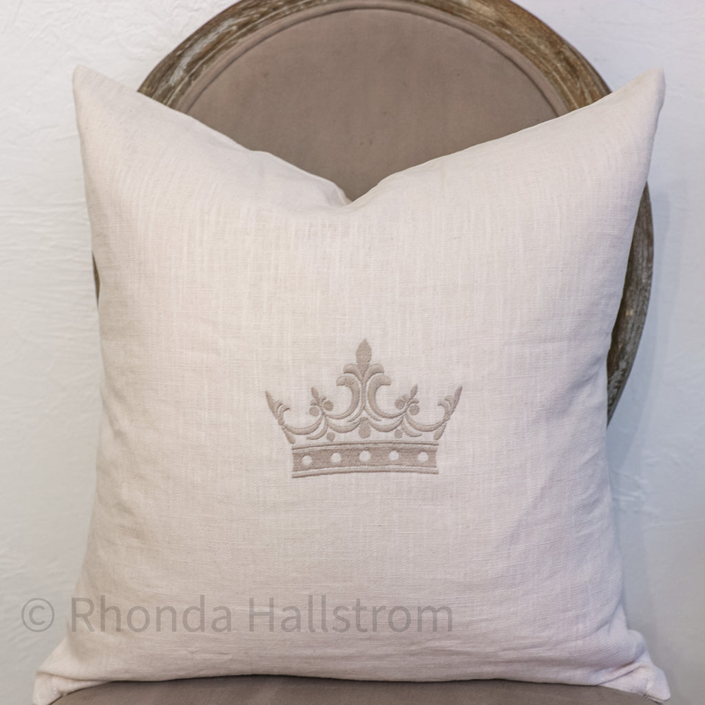 Linen French Crown Pillow