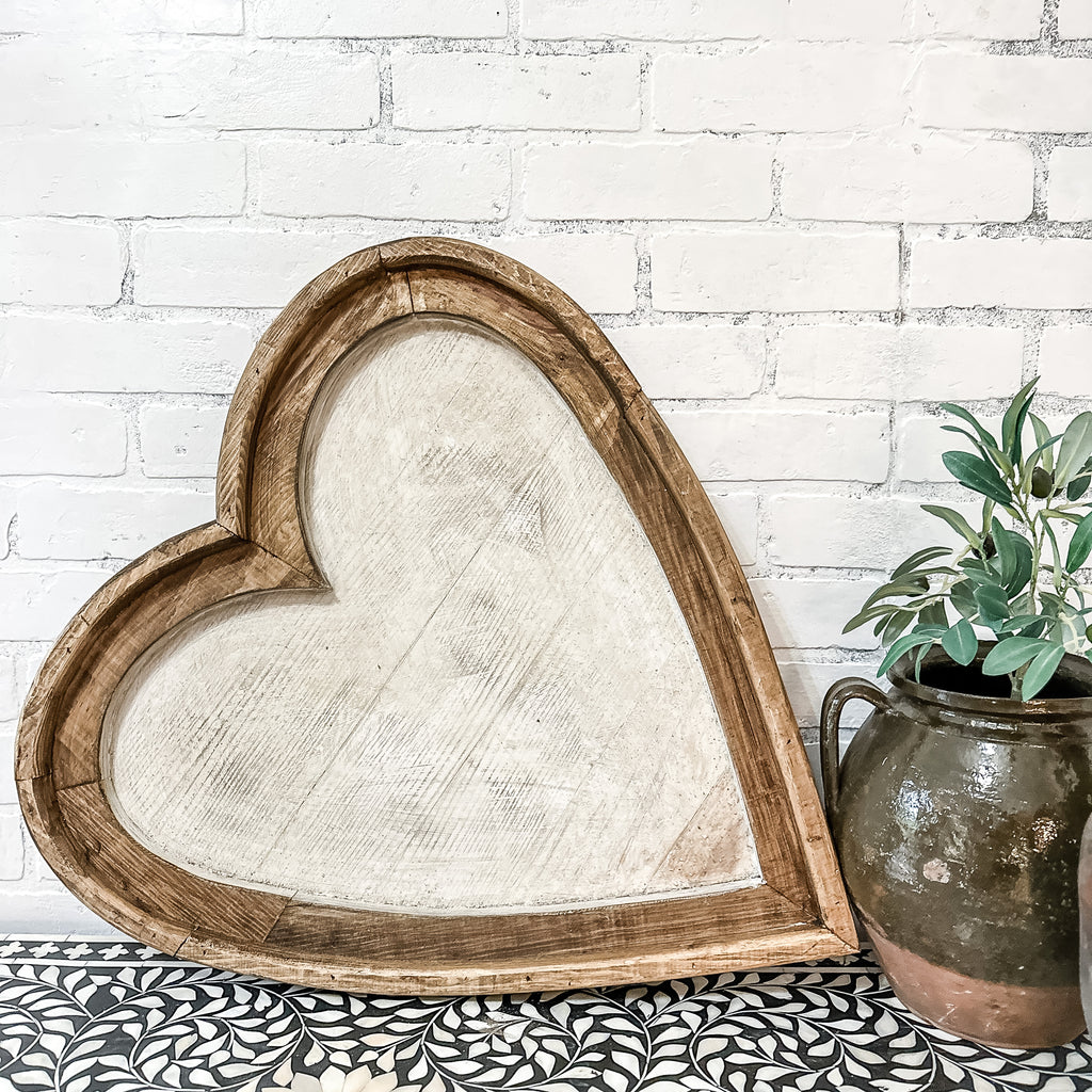 Large Wood Heart Tray