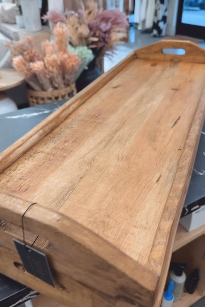 Long Wood Rustic Tray