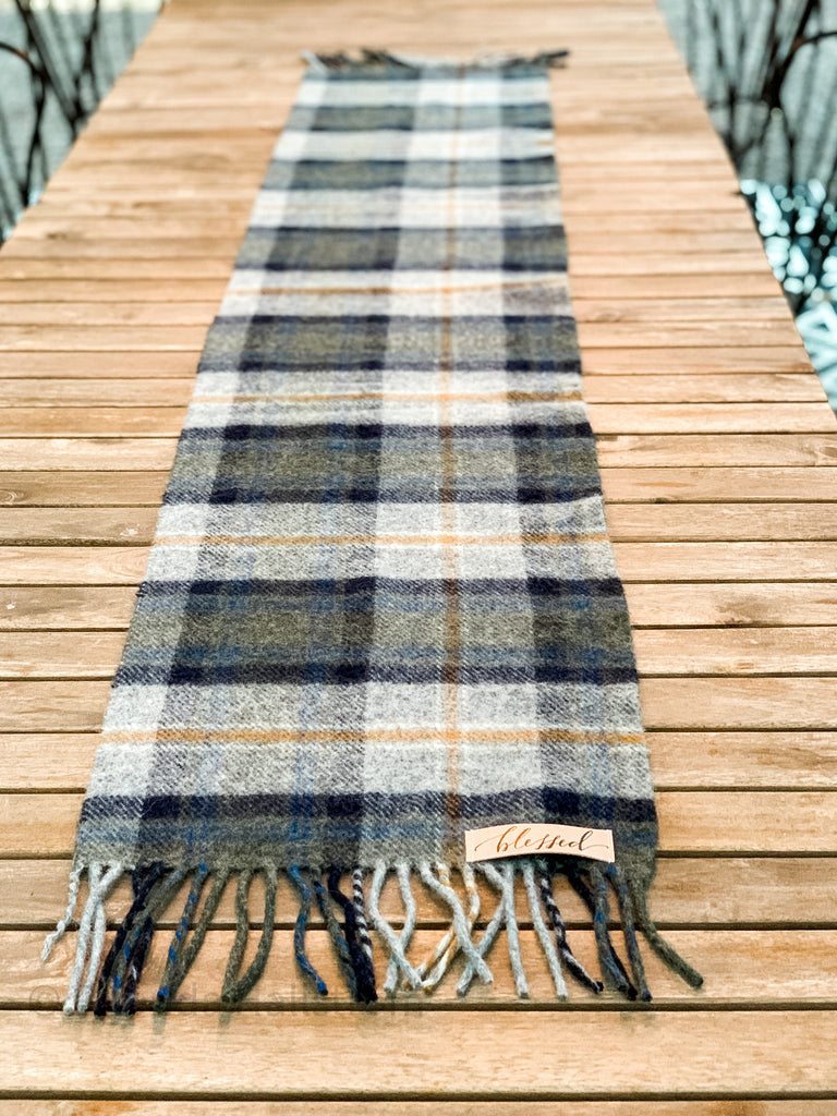 Personalized Wool Plaid Table Runner/Blessed Pendelton Wool