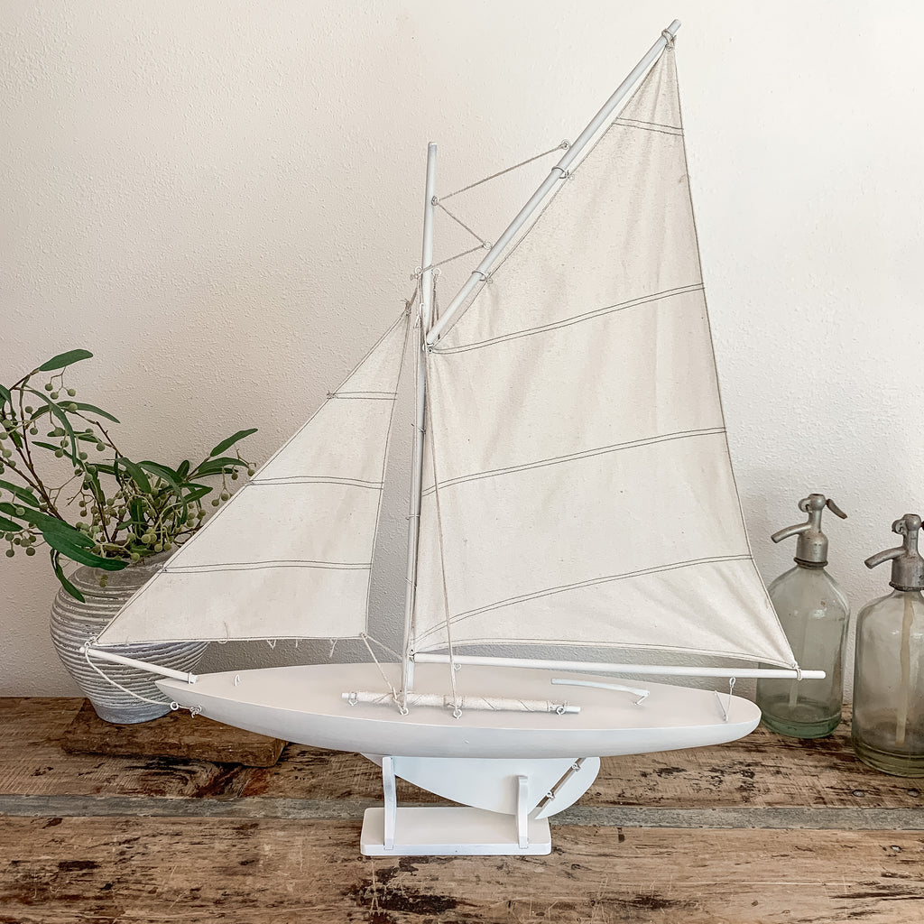 White Wood Sailboat