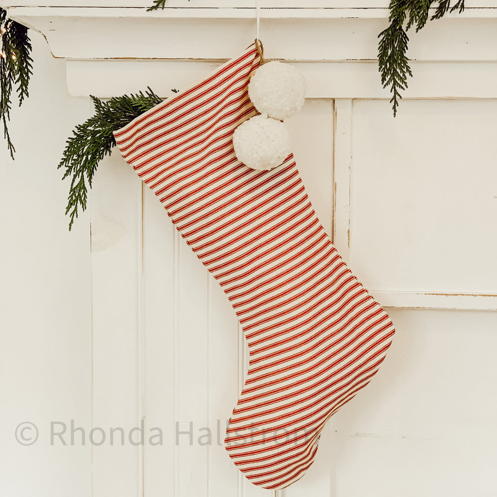 Red Stripe Christmas Stocking