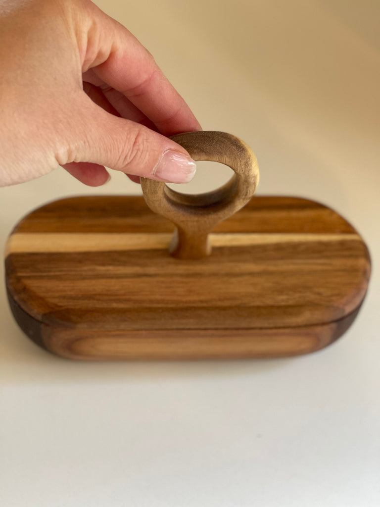 Wood Divided Kitchen Dish Salt and Pepper