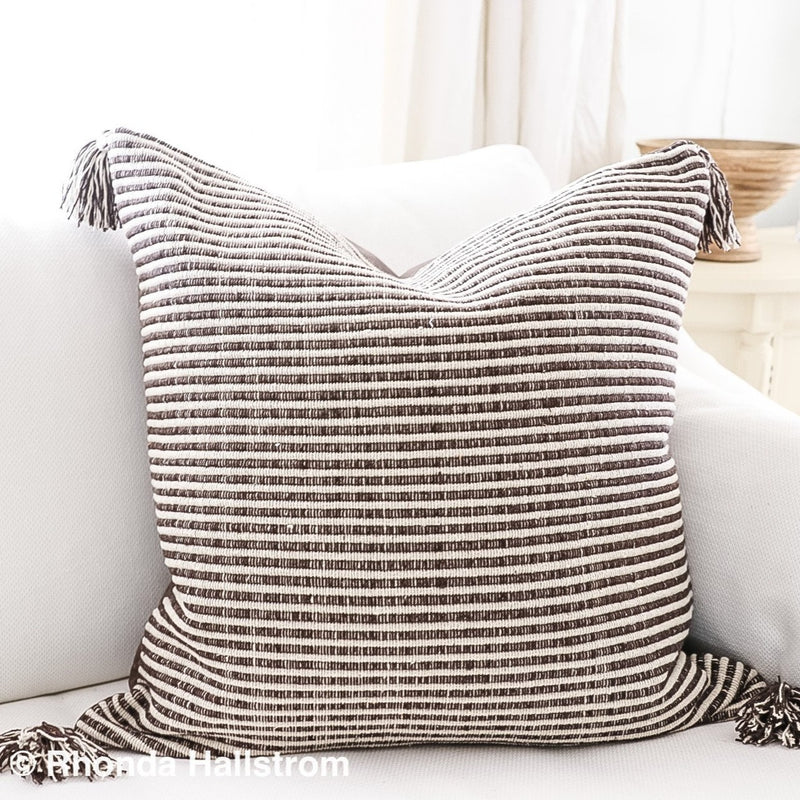 Brown Check Pillow Euro Size – Hallstrom Home