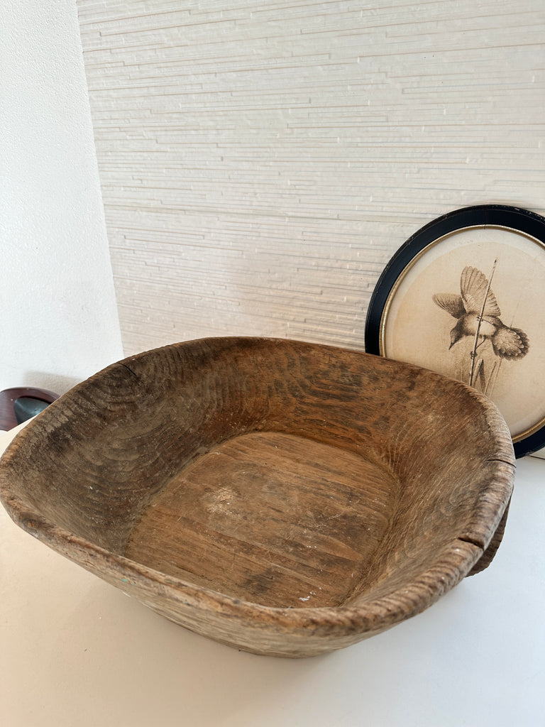 Antique Hungarian dough bowl round