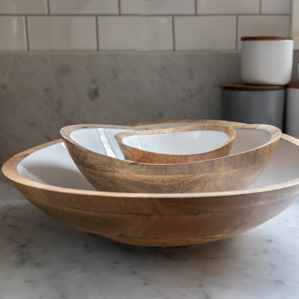 Large Wood Bowl Porcelain