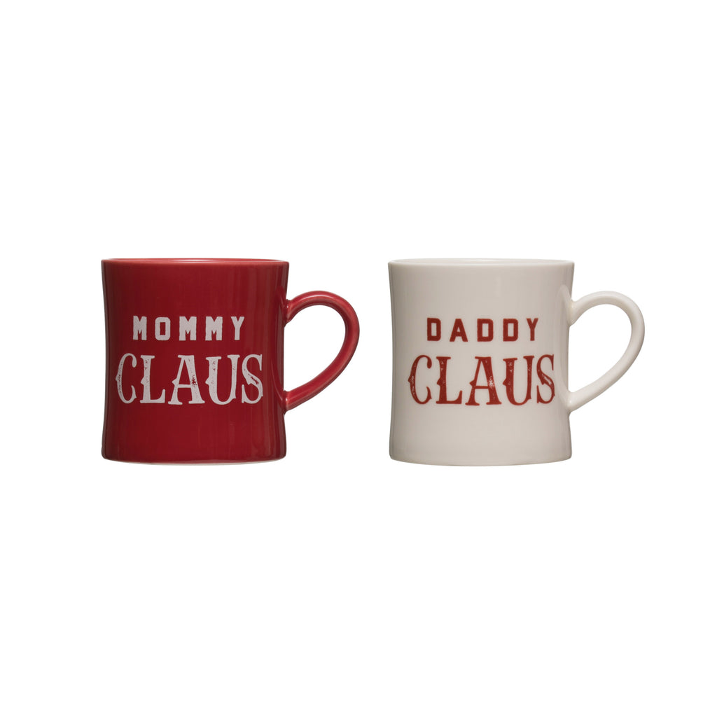 Mommy/Daddy Claus Stoneware Mug, 2 Styles