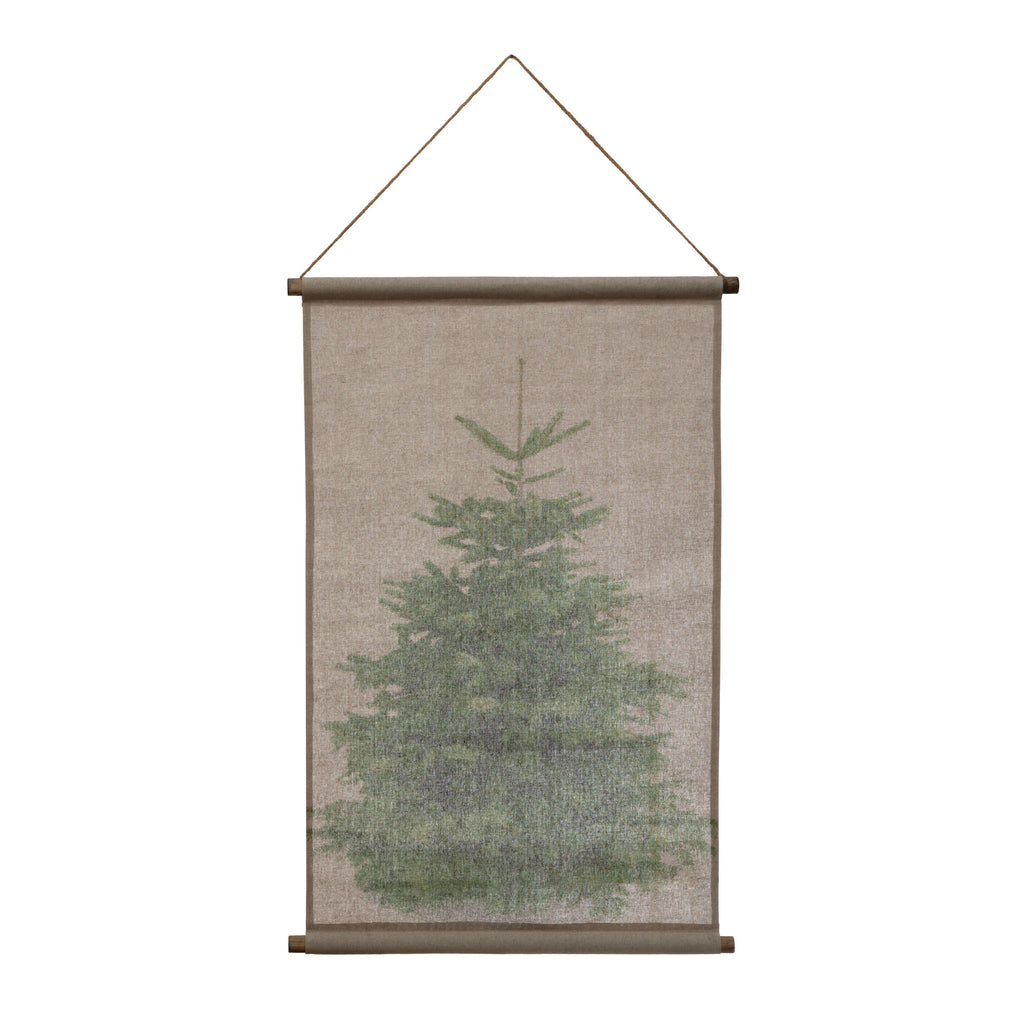 Scroll Wall Decor with Christmas Tree and Hanger