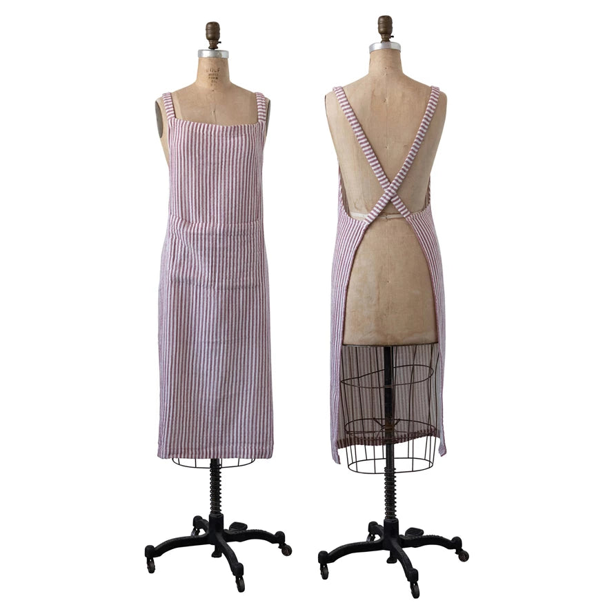 Woven Cotton Striped Apron