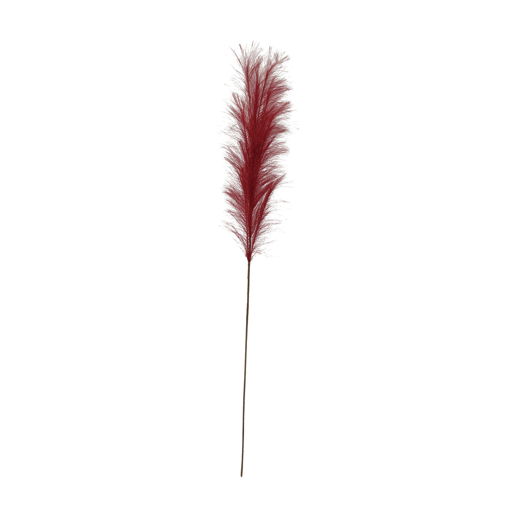 Faux Pampas Grass Plume, Red